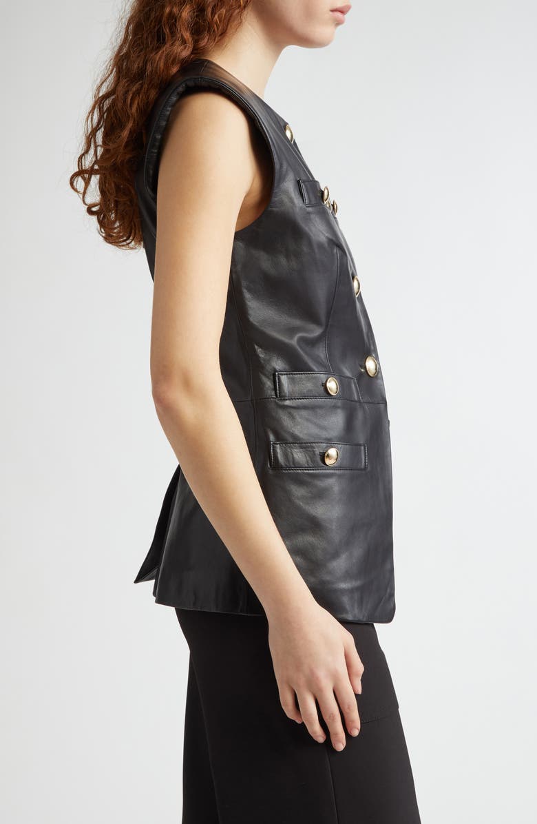 Veronica Beard Tamara Leather Vest, Alternate, color, 