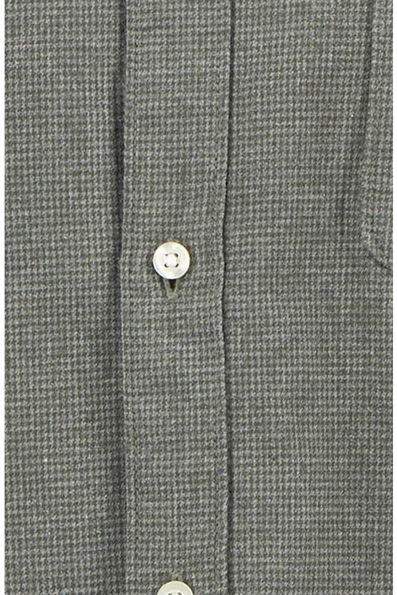 Huntly Mini Houndstooth Check Cotton Button-Down Shirt, Alternate, color, OLIVE