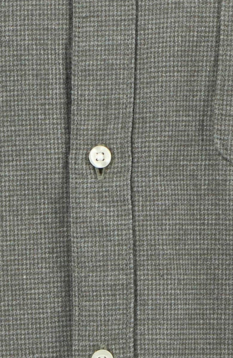 Barbour Huntly Mini Houndstooth Check Cotton Button-Down Shirt, Alternate, color, Olive