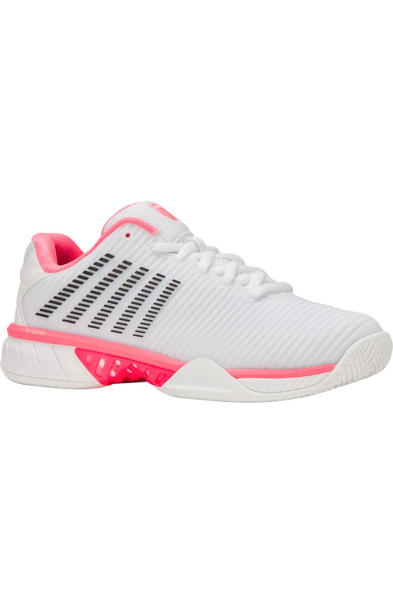 K-Swiss Hypercourt Express 2 Tennis Shoe, Main, color, White/ Neon Pastel Pink/ Black