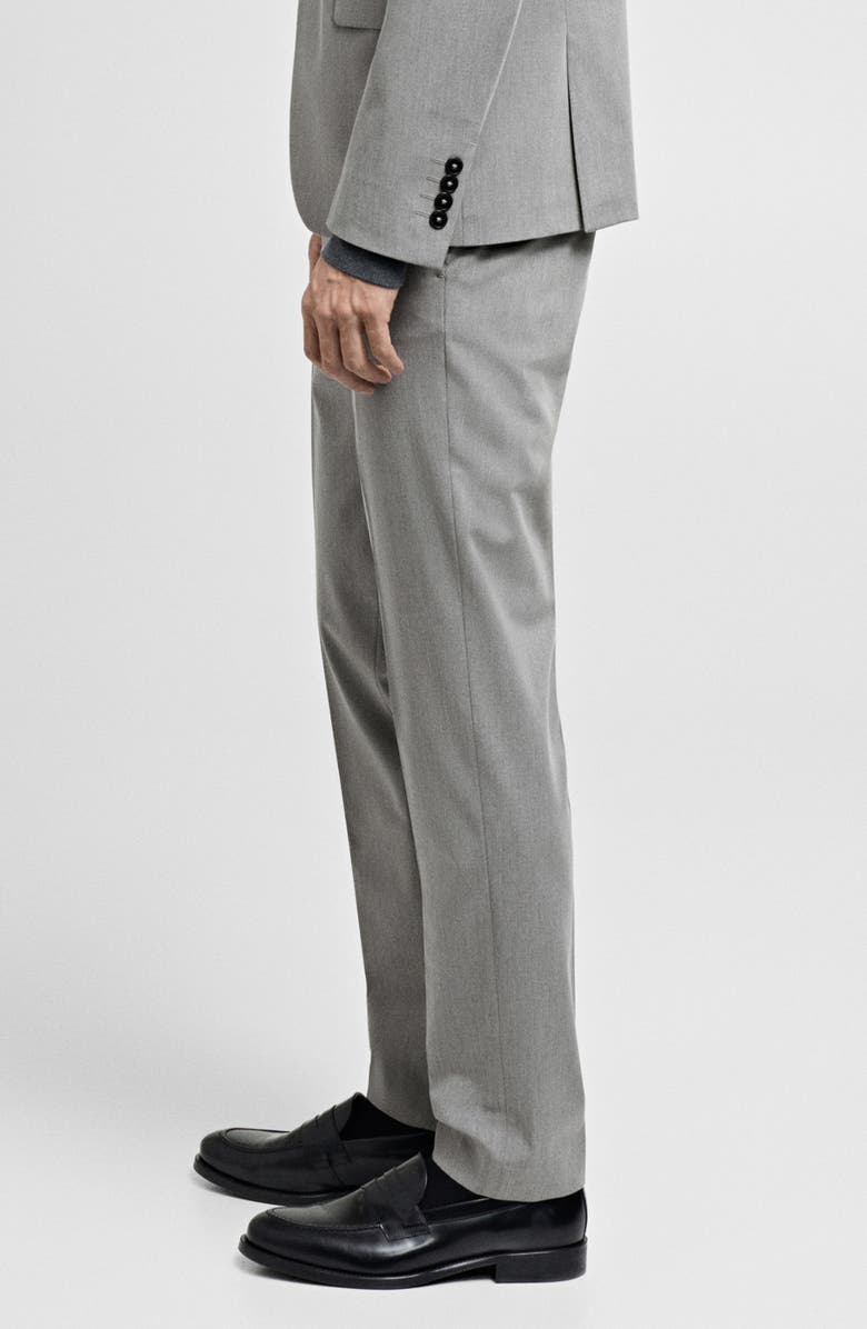 MANGO Super Slim Fit Stretch Suit Pants, Alternate, color, Grey