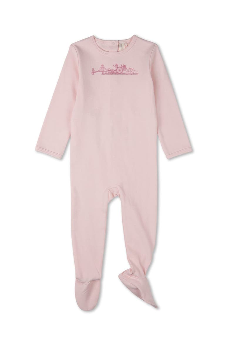 Baby Merry Skyline Footie, Main, color, Barely Pink