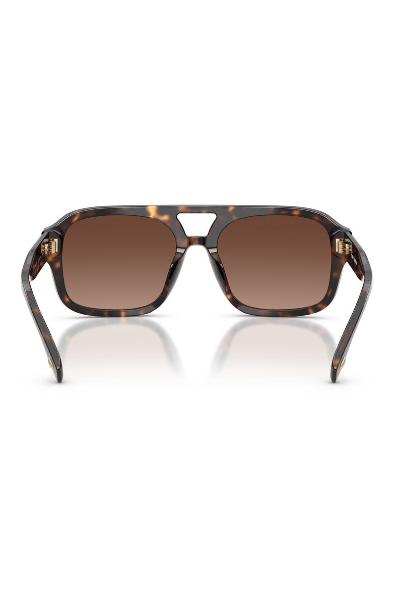 55mm Polarized Gradient Pilot Sunglasses, Alternate, color, DARK TORTOISE / POLAR LIGHT BROWN GRADIENT