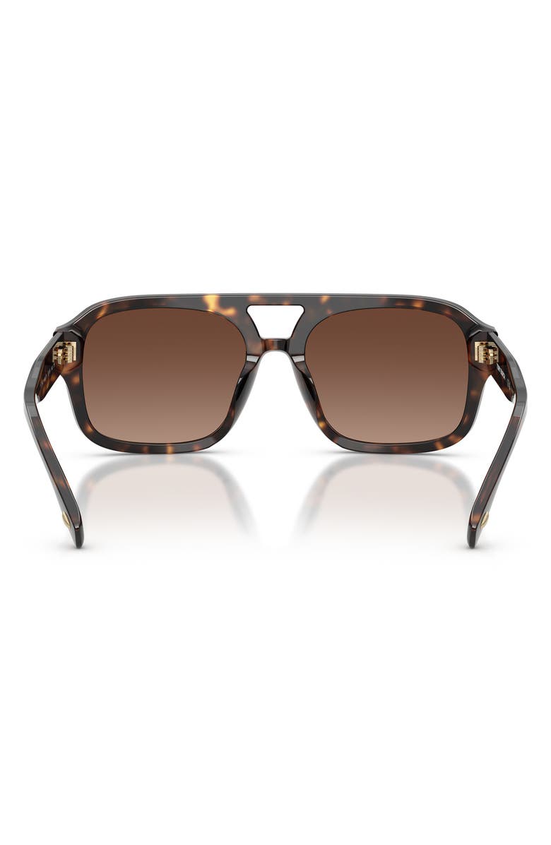Tory Burch 55mm Polarized Gradient Pilot Sunglasses, Alternate, color, Dark Tortoise / Polar Brown