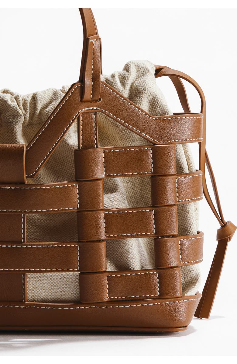 H&M Drawstring-detail Tote Bag, Alternate, color, Light Brown/Beige