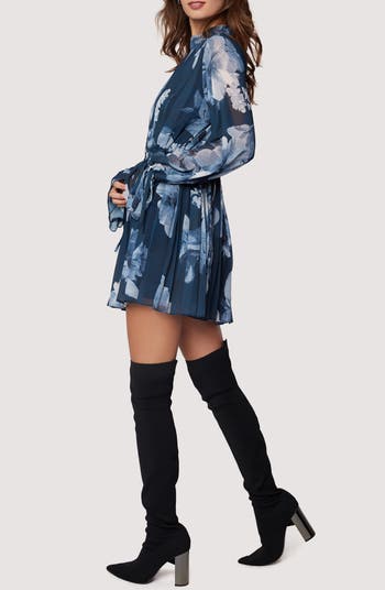Josephine Floral Pleated Long Sleeve Dress