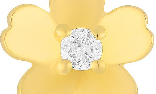 Ef Collection Mini Cherry Blossom Diamond Stud Earrings In 14k Yellow Gold