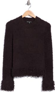 Adrianna Papell Fringe Trim Sweater