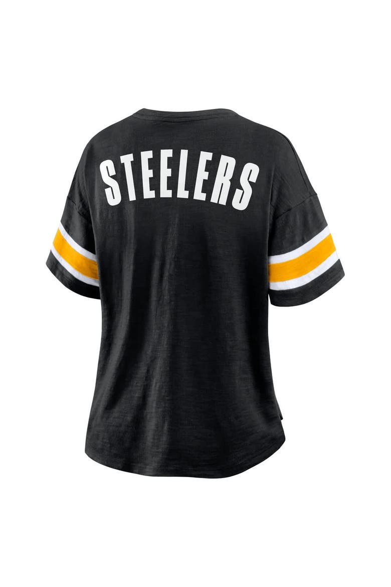 Women's Fanatics Black Pittsburgh Steelers Redzone Curl Route T-Shirt, Alternate, color, Black