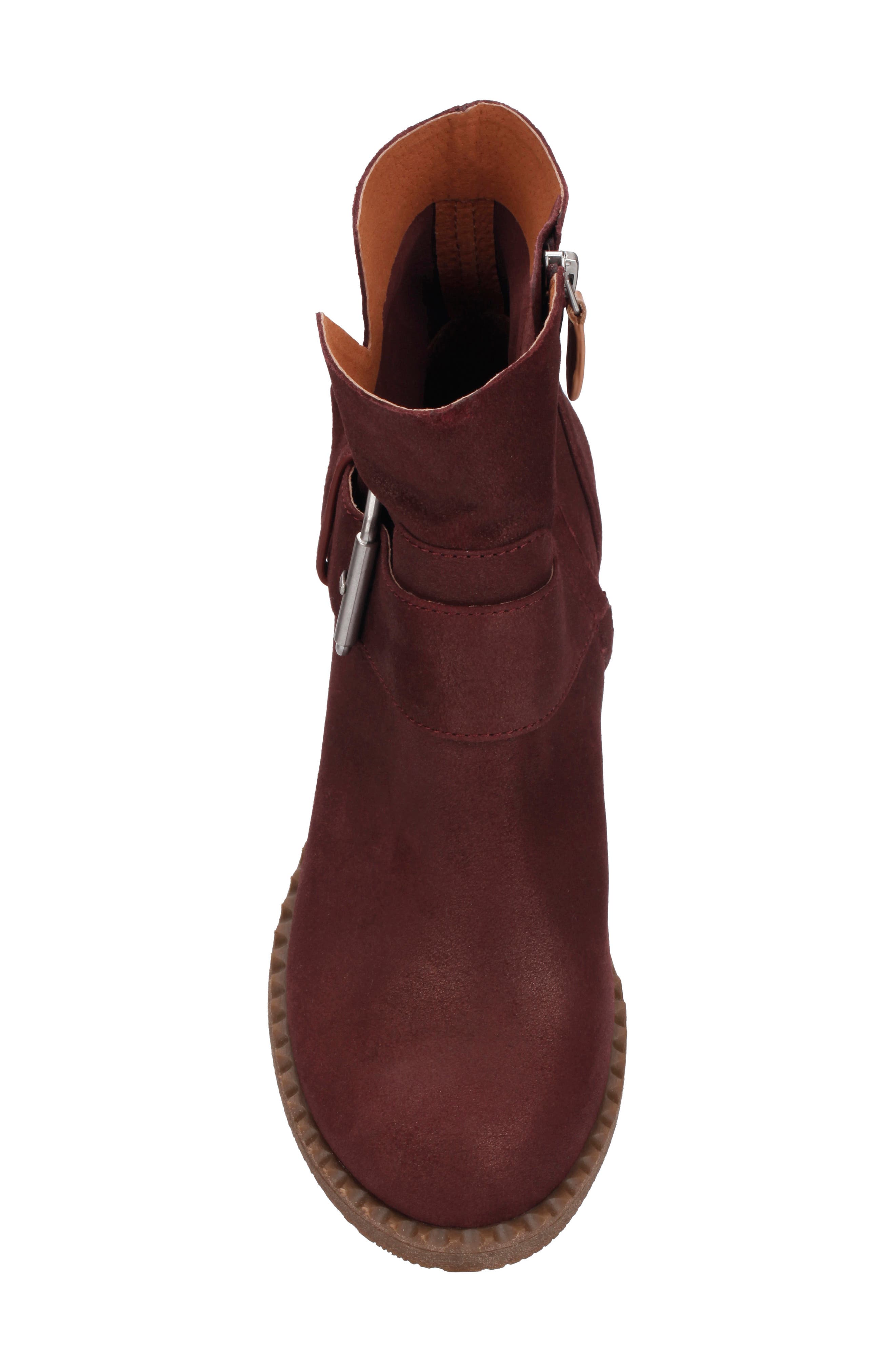 Slit Moto Bootie, Alternate, color, PLUM BERRY