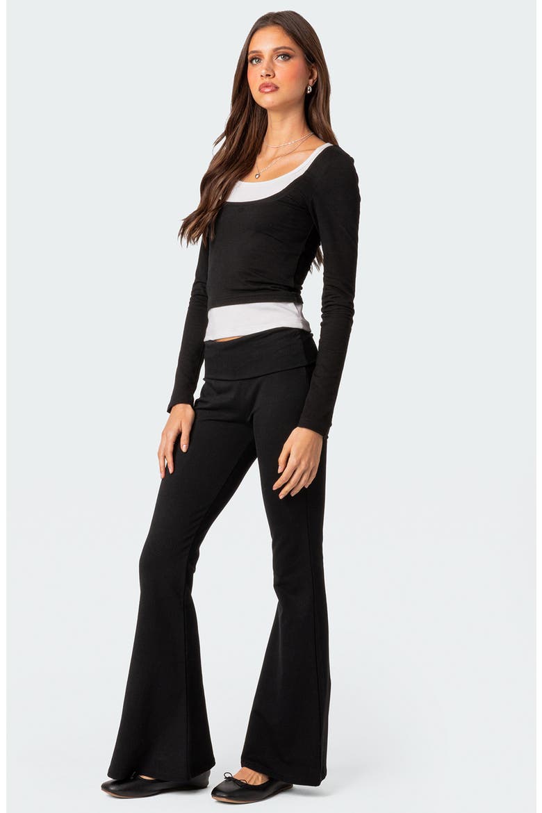 Harriet Layered Long Sleeve Top, Alternate, color, BLACK-AND-WHITE