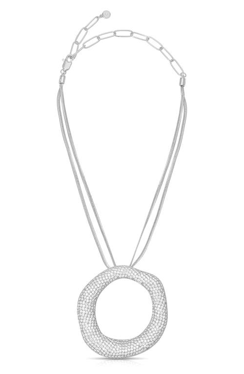 Ettika Pavé Cubic Zirconia Open Circle Pendant Necklace In Silver