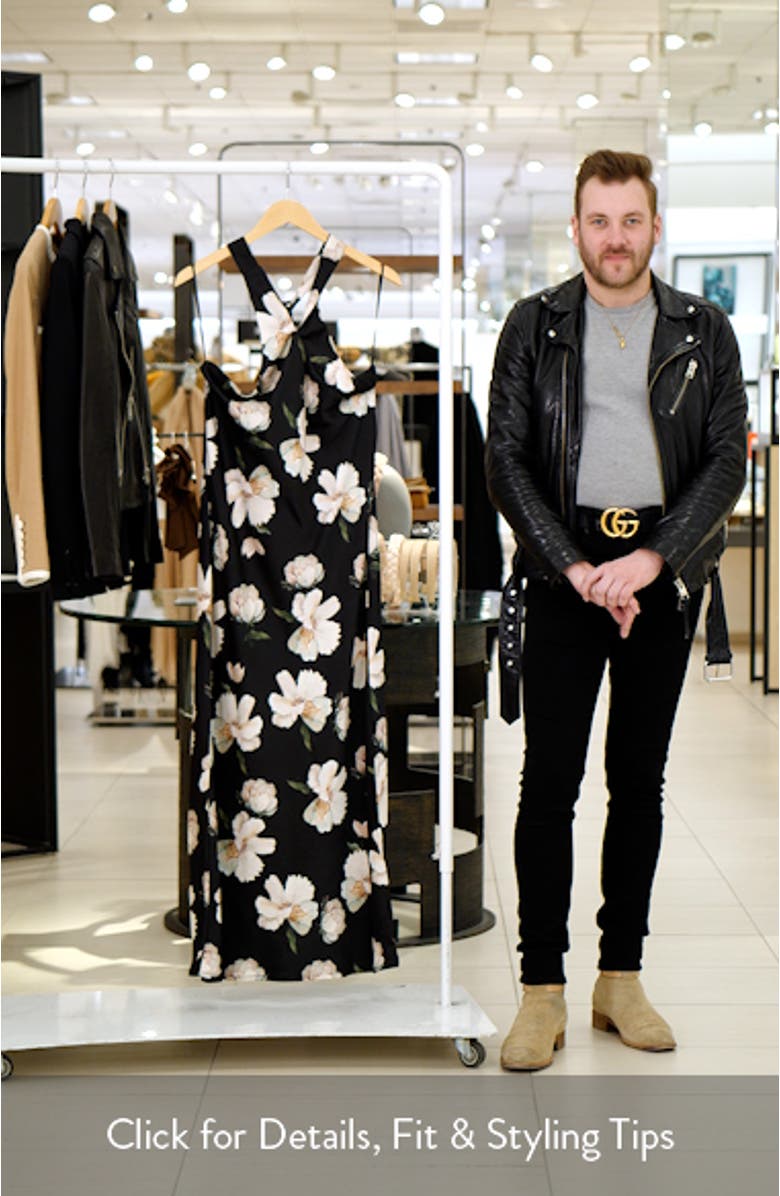 Grasie Floral Print Halter Cocktail Dress, sales video thumbnail