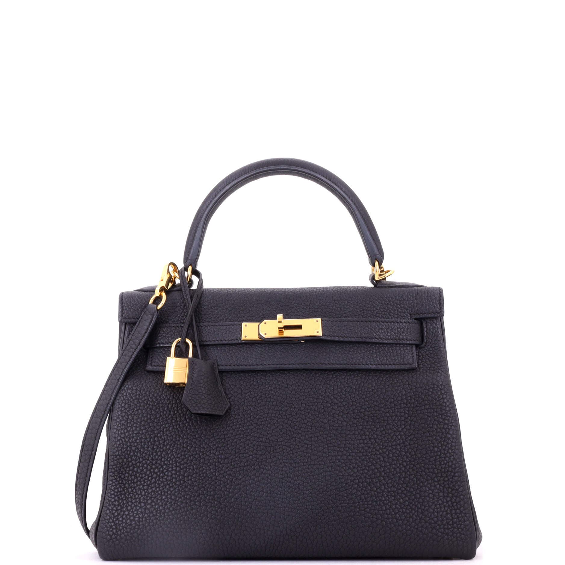 Kelly Handbag Black Togo with Gold Hardware 28, Main, color, Black