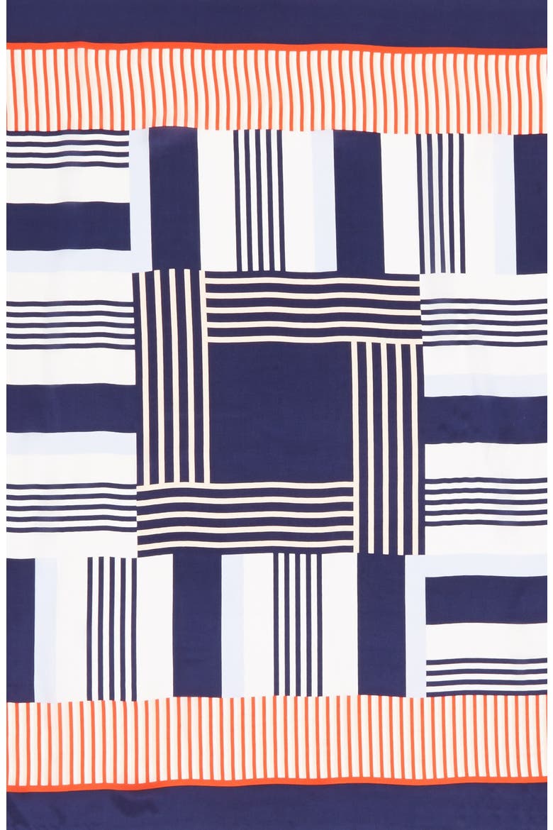 'Starboard' Sandwashed Silk Scarf, Alternate, color, NAVY COMBO