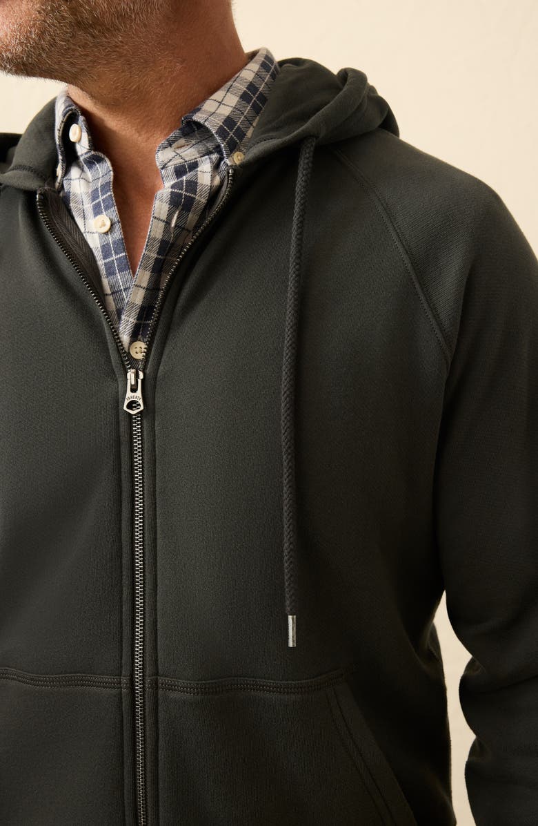 Faherty High Standard Organic Cotton Zip Hoodie, Alternate, color, Mountain Black
