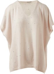 Kinross Cashmere Crystal Vee Popover