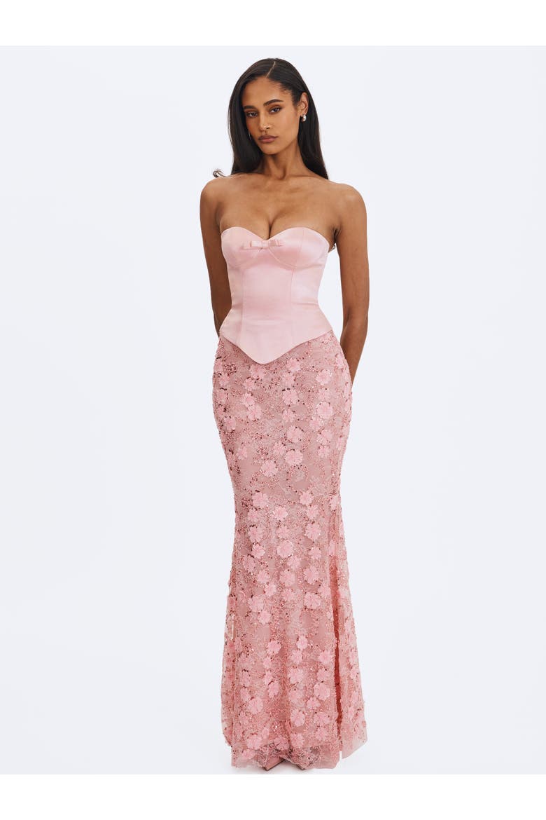 Uliya Strapless Mermaid Peplum Maxi Dress, Alternate, color, Rose Pink