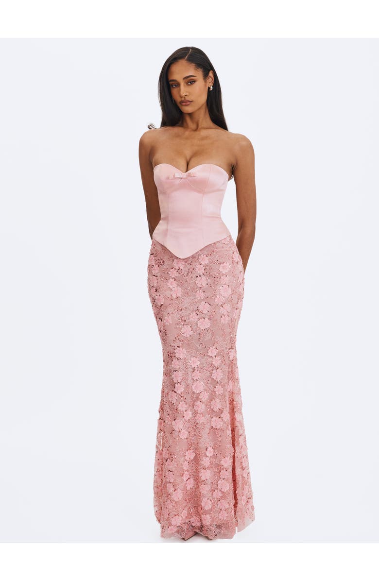 Miss Circle Uliya Strapless Mermaid Peplum Maxi Dress, Alternate, color, Rose Pink