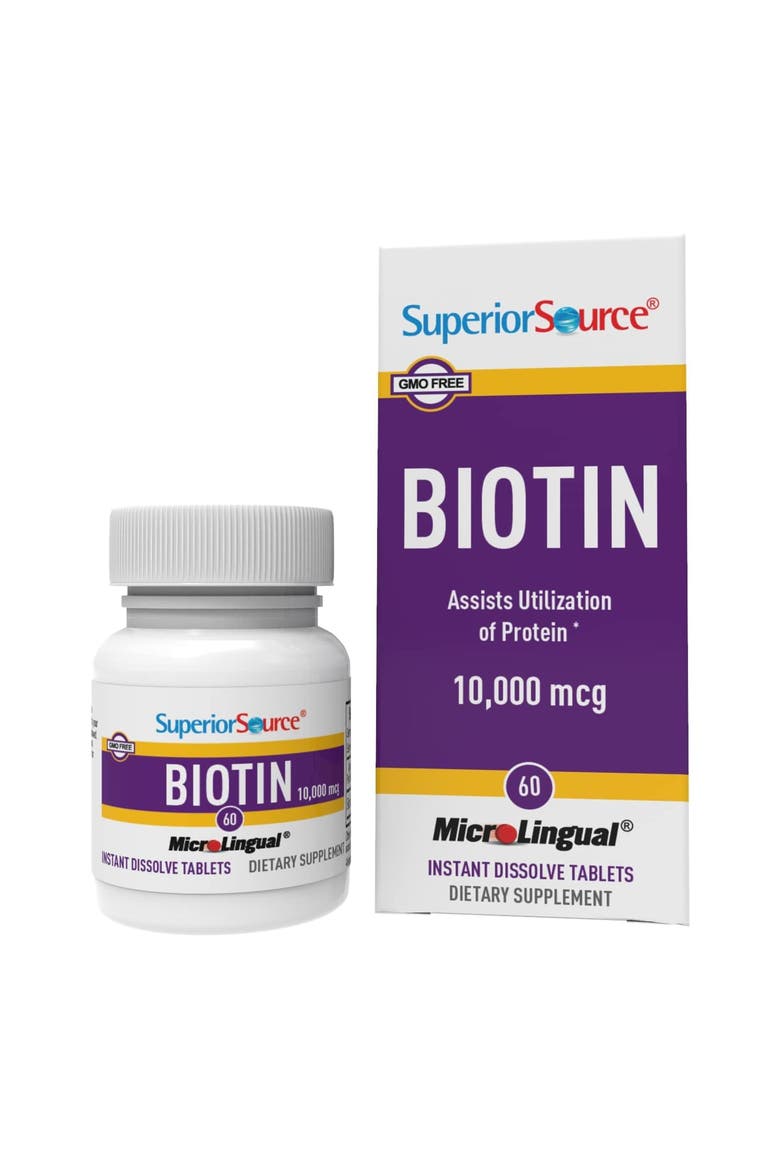 Biotin Sublingual Dissolving Tablets, Main, color, White