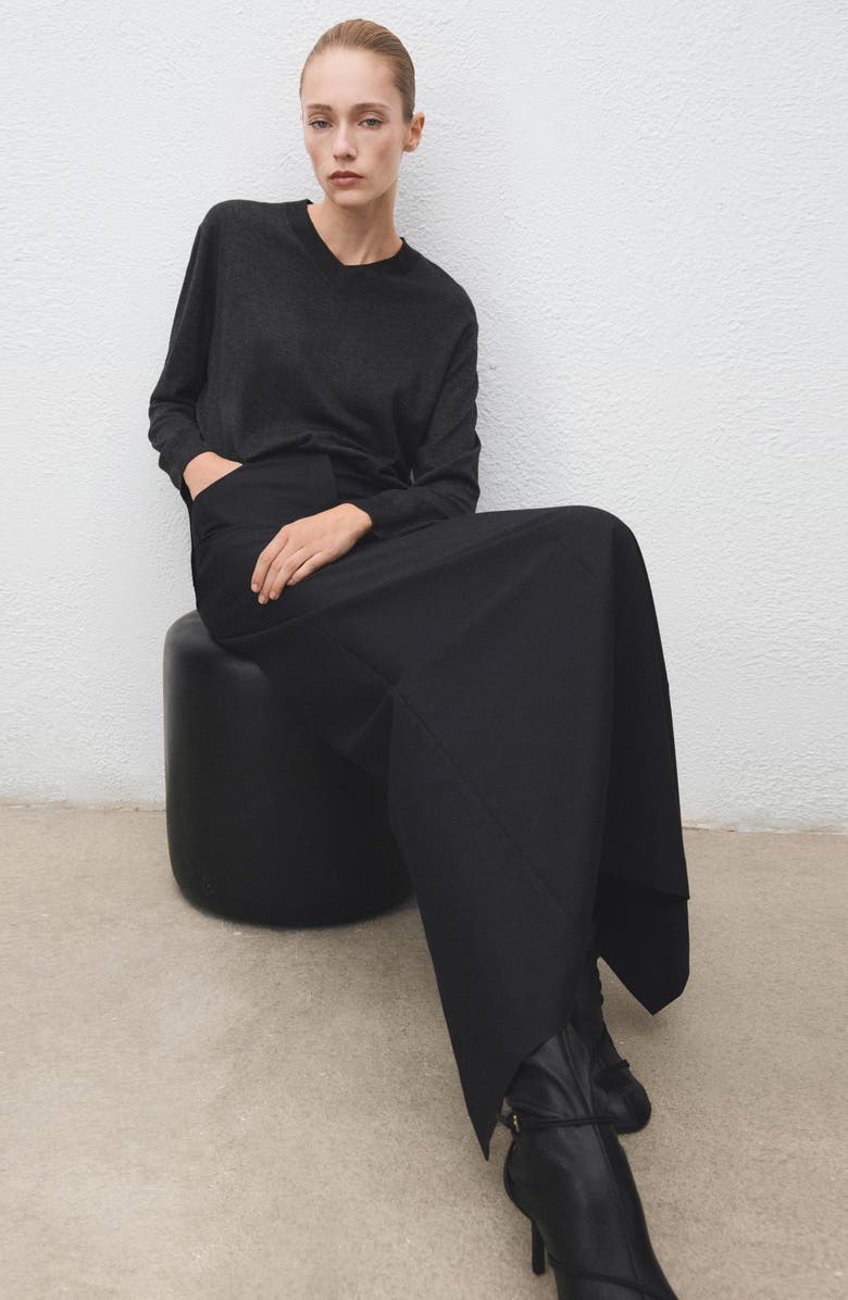 MANGO V-Neck Sweater, Alternate, color, Charcoal