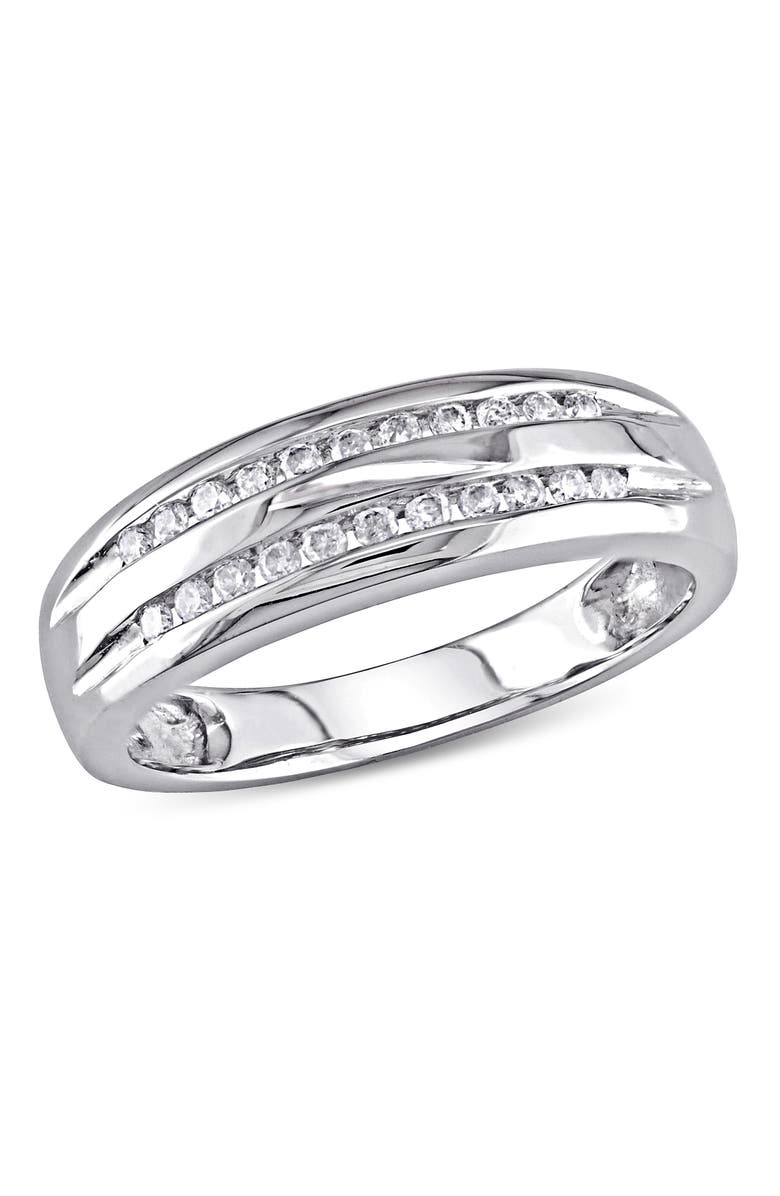 Julianna B. Diamond Double Row Anniversary Band 10k, Main, color, 10K White Gold