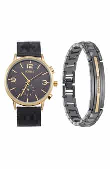 Jones New York Three-Hand Quartz Mesh Strap Watch & ID Bracelet Set