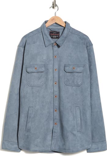 Faux Suede Shirt Jacket