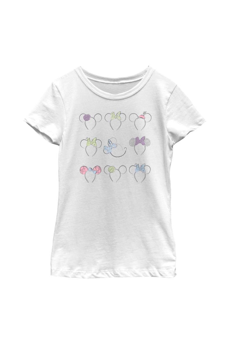 Girl's Minnie Mouse Fashion Ears  Graphic T-Shirt, Main, color, White