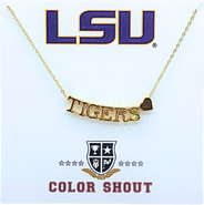 Color Shout Louisiana State University Gold Heart Necklace