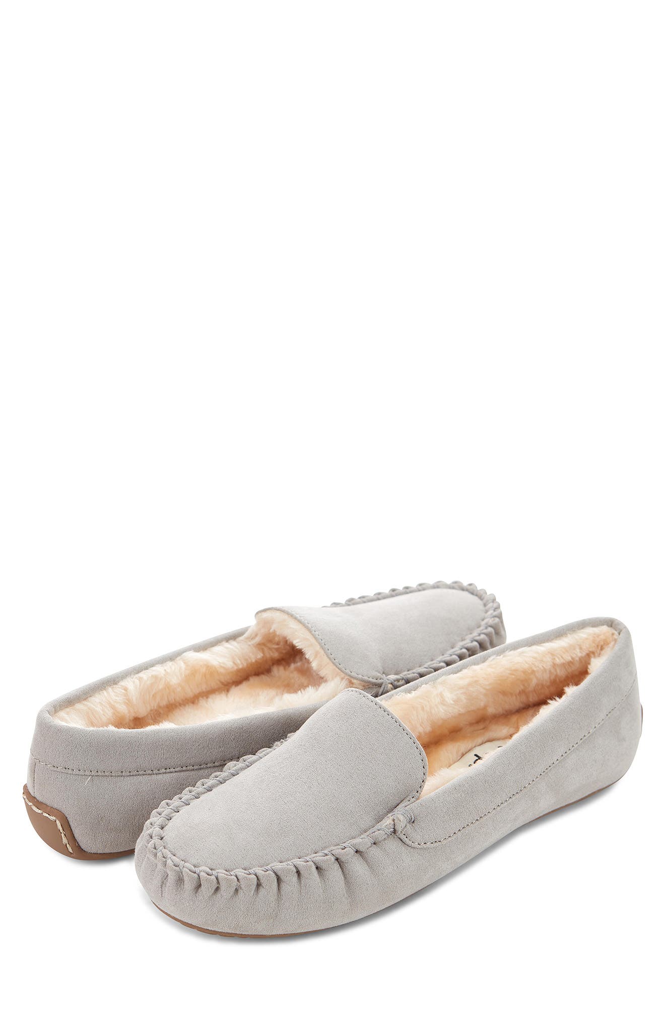 Faux Fur Lined Slipper, Alternate, color, GREY