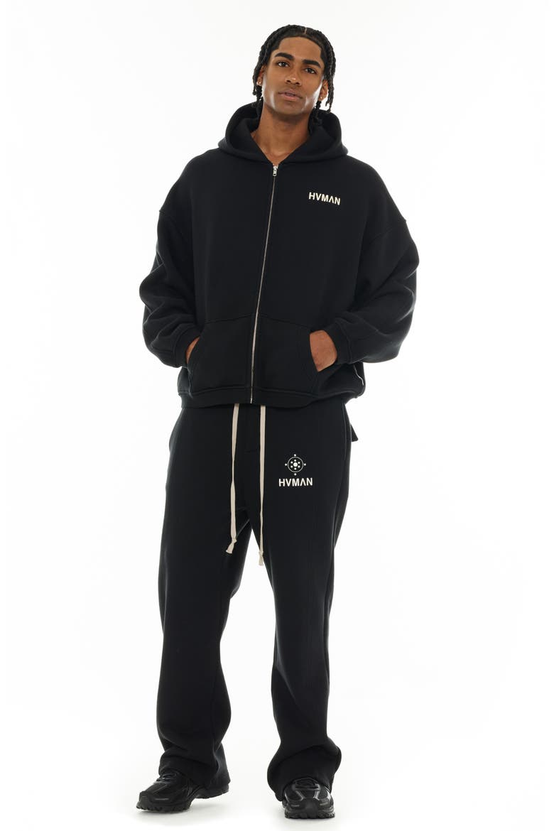 Oversize Cotton Sweatpants, Alternate, color, BLACK