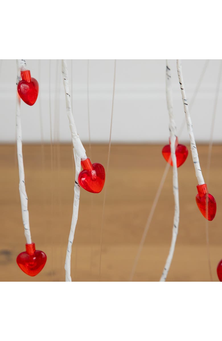 NEARLY NATURAL 3-ft Pre-Lit Artificial Valentine's Day Willow Tree with 40 Heart Shaped LED Lights, Alternate, color, White