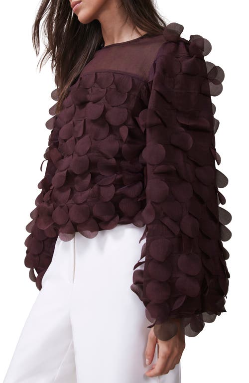 Mint Velvet Textured Disc Top In Burgundy