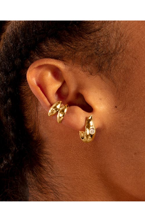 Monica Vinader Deia Diamond Small Hoop Earrings In 18ct Gold On Sterling S