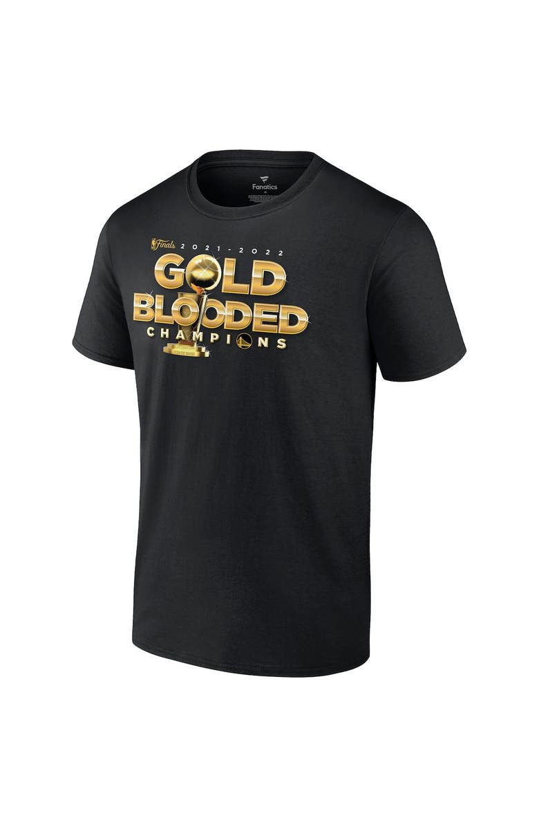 FANATICS Men's Fanatics Black Golden State Warriors 2022 NBA Finals Champions Gold Blooded T-Shirt, Alternate, color, 