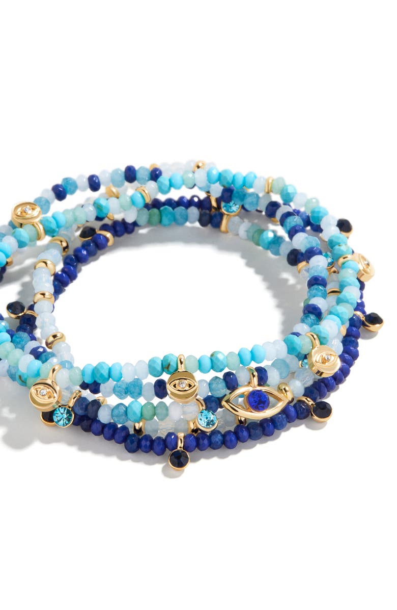 BaubleBar Evil Eye Layered Bracelet, Alternate, color, Turquoise