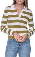 DKNY Jeans Striped Long Sleeve Polo Sweater