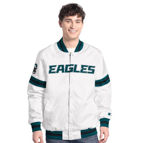 Men's Starter  White Philadelphia Eagles Scout Full-Snap Varsity Jacket