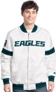 STARTER Men's Starter  White Philadelphia Eagles Scout Full-Snap Varsity Jacket