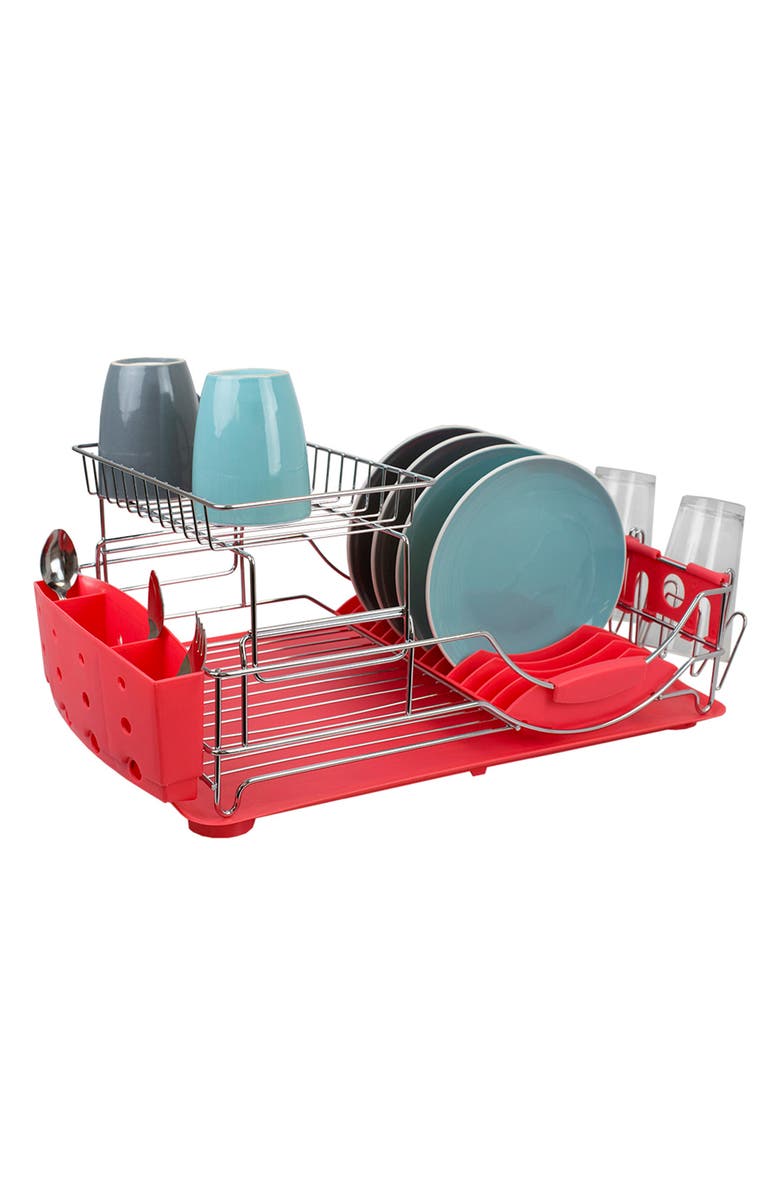 HOME BASICS 2-Tier Deluxe Dish Drying Rack, Alternate, color, 