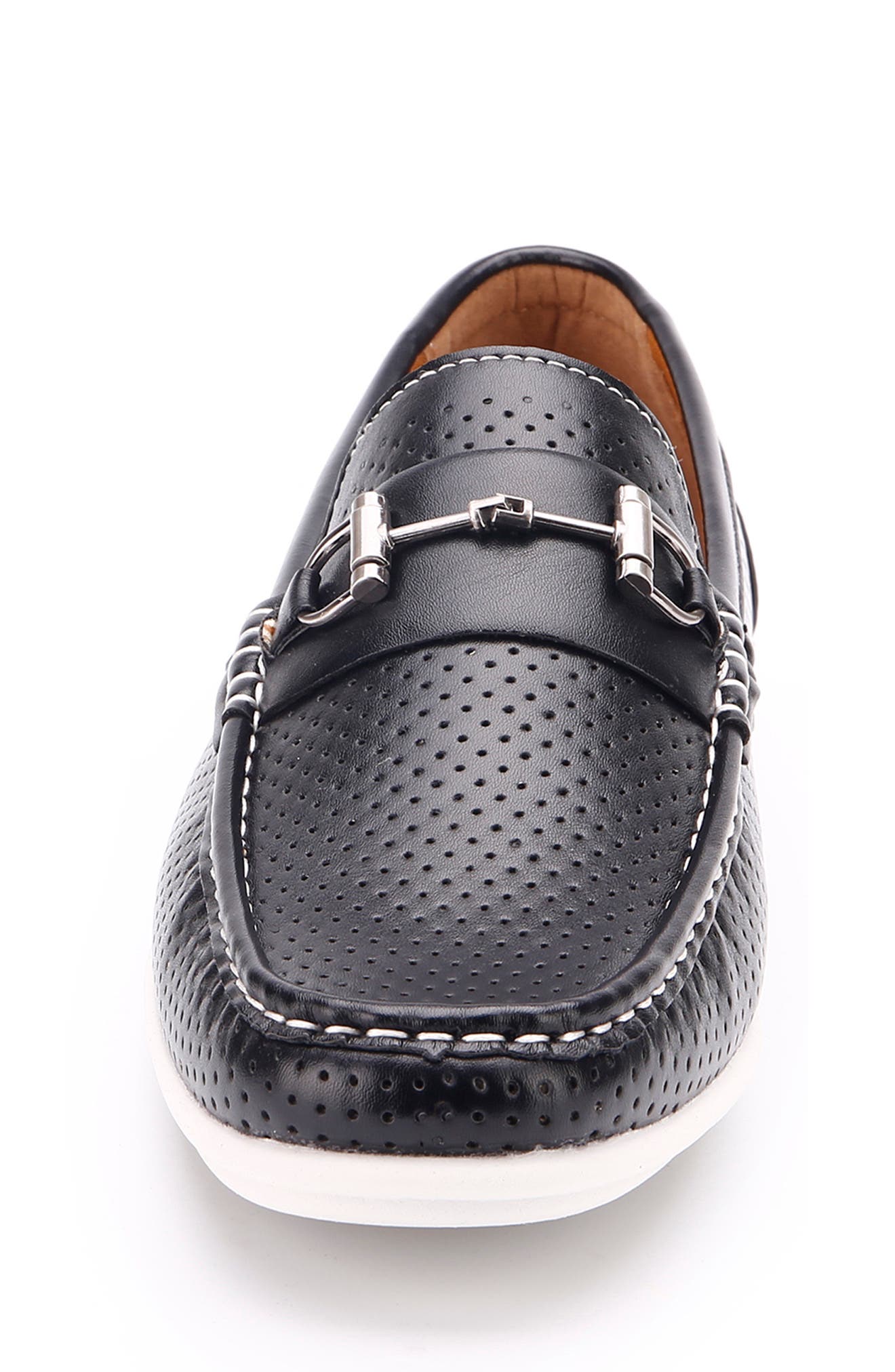 ASTON MARC Perforated Bit Loafer, Alternate, color, Black