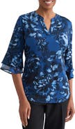 KASPER Floral Print Top