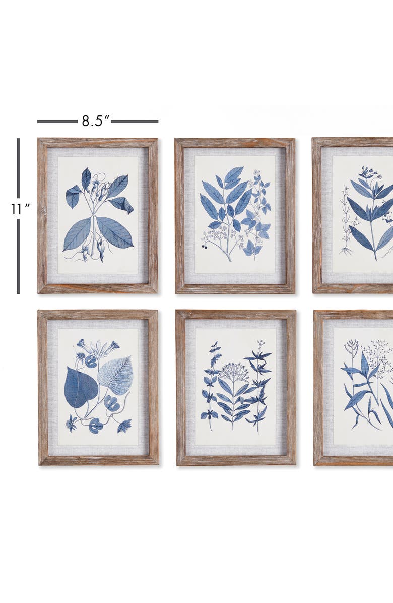 Napa Home & Garden Blue Leaf Petite Prints Set of 6, Alternate, color, Blue