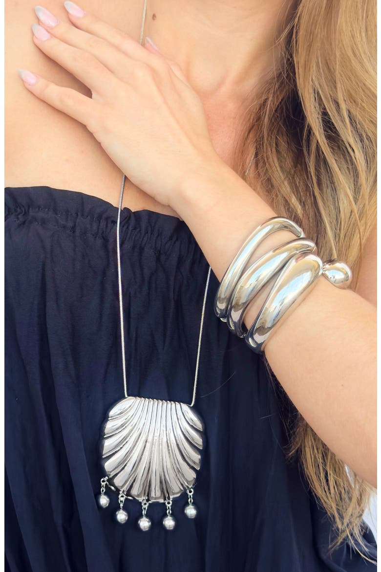 Siena Cuff Bracelet, Alternate, color, SILVER