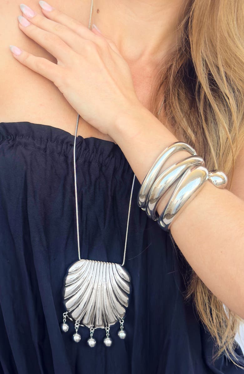 Petit Moments Siena Cuff Bracelet, Alternate, color, Silver