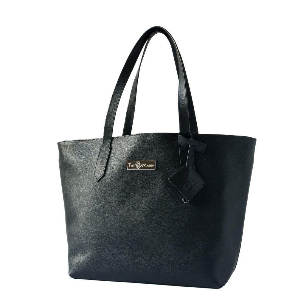 Tin Marin Martina Leather Tote, Alternate, color, Black
