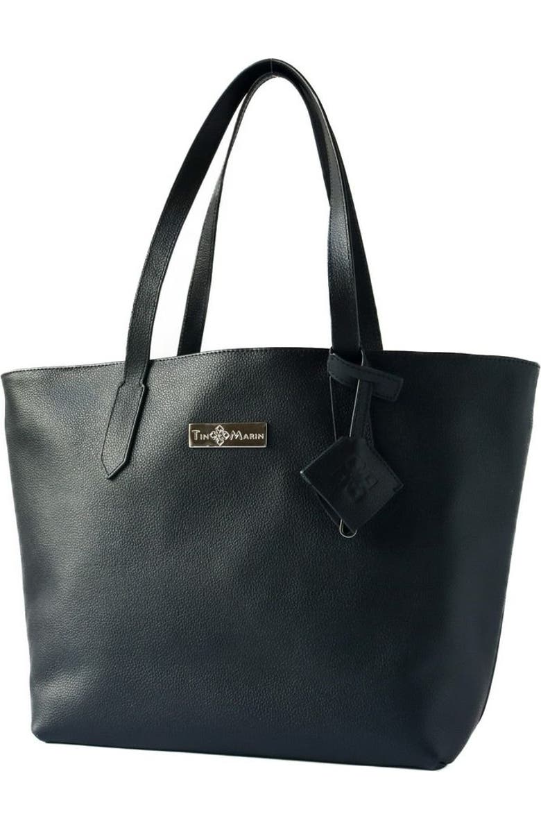 Tin Marin Martina Leather Tote, Alternate, color, Black