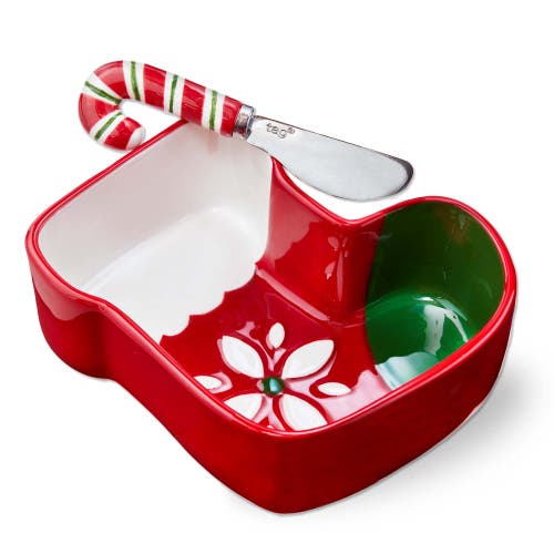 Tag Christmas Stocking Bowl And Candy Cane Spreader Set In Multi