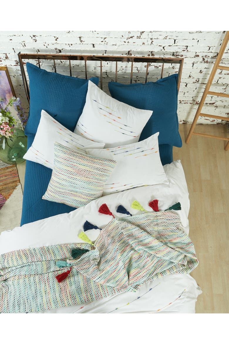 Ella Accent Throw Pillow, 22" x 22", Alternate, color, Blue